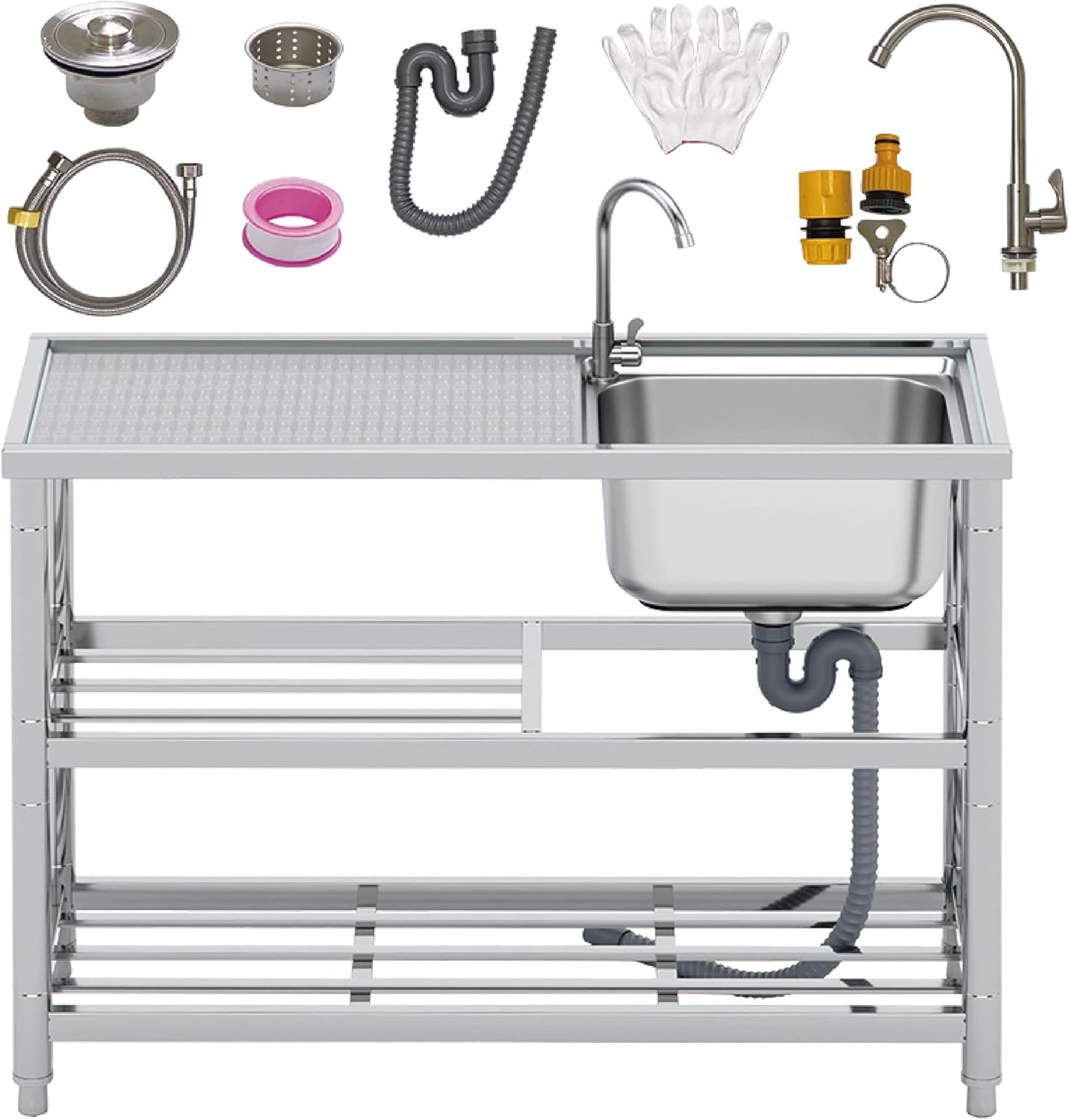 ステンレス簡易流し台左右共用RC-A100約幅100x奥行45x高さ80cm